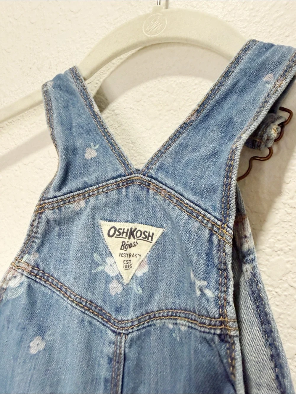 Oshkosh Vestbak Floral Denim Overalls 9-12 months